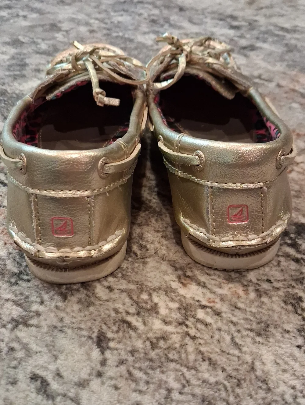 Metallic Gold Loafer Shoes  Little Girls Sperry Top-sider Leatthee Size 11 11M
